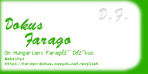 dokus farago business card